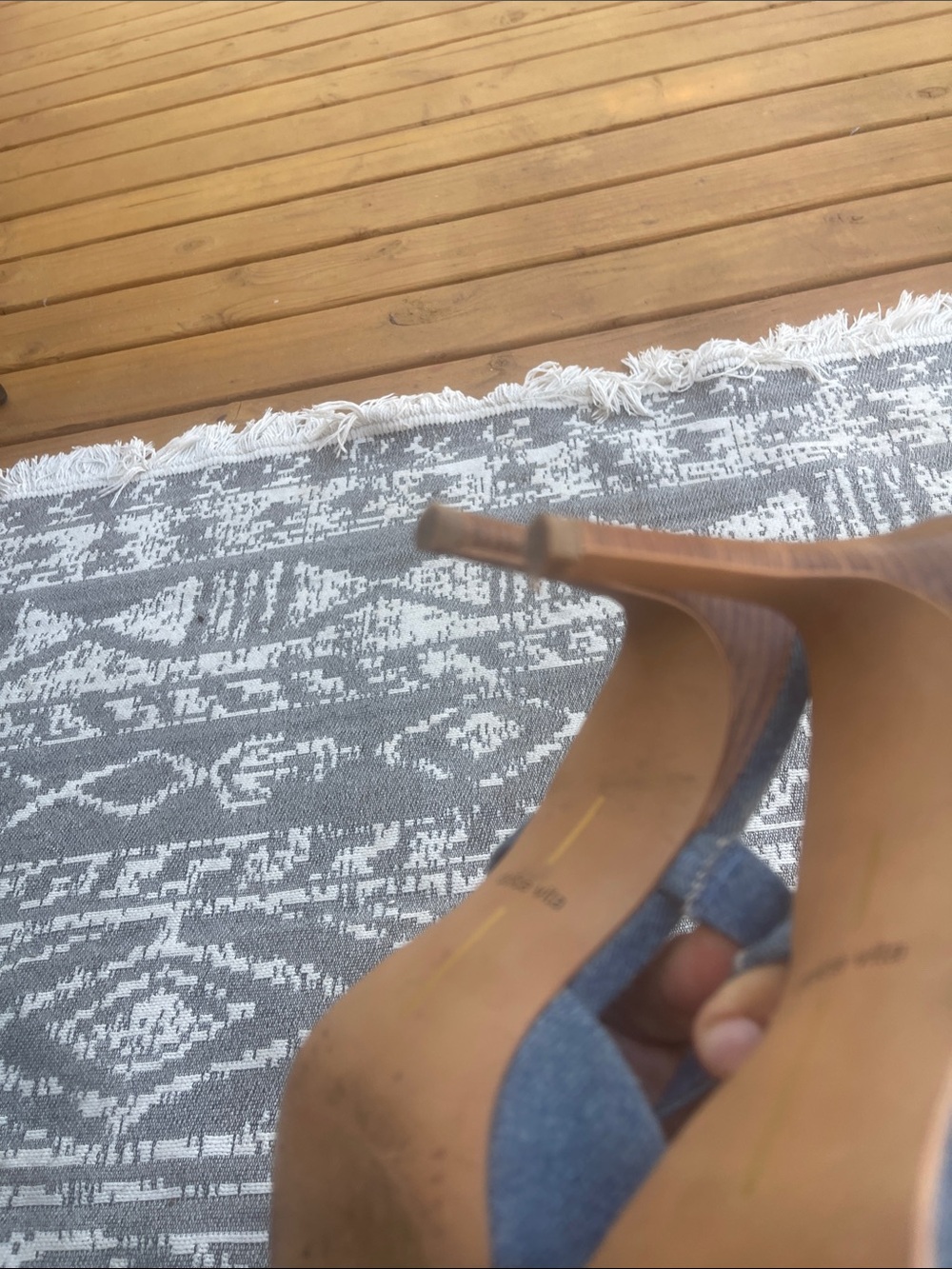 Dolce Vita Denim Pointed Slip-On Mules with Strap - Picture 3 of 3